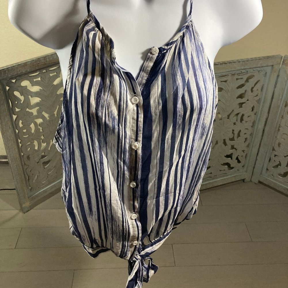 Navy and White Stripe Tank Top